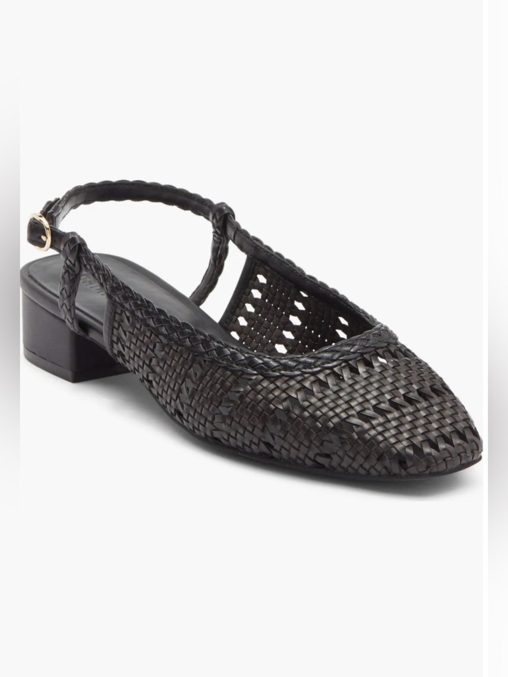 Steve Madden Bretta Black Woven Slingback Mules